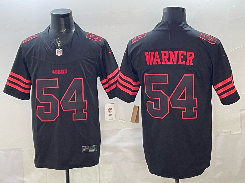 Men 2026 San Francisco 49ers #54 Warner black Super Bowl Nike Limited NFL Jersey 002